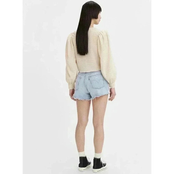 Levi's 501 Original High Rise Jean Denim Button Fly Shorts Light Wash Women’s - Picture 8 of 9